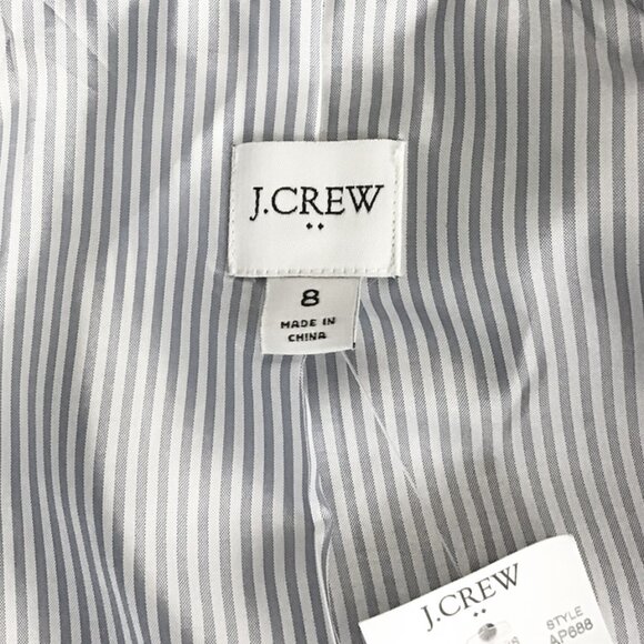 J Crew Factory Blazer Blue Herringbone Wool - Picture 9 of 13